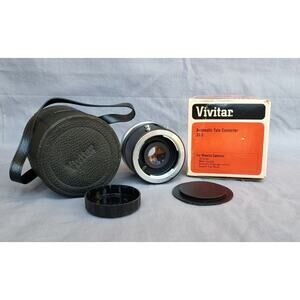 Vintage Vivitar Automatic Tele Converter 3x-5 Minolta Cameras Japan Leather Case